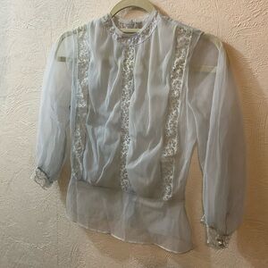 Vintage sheer and lace blouse, size XS